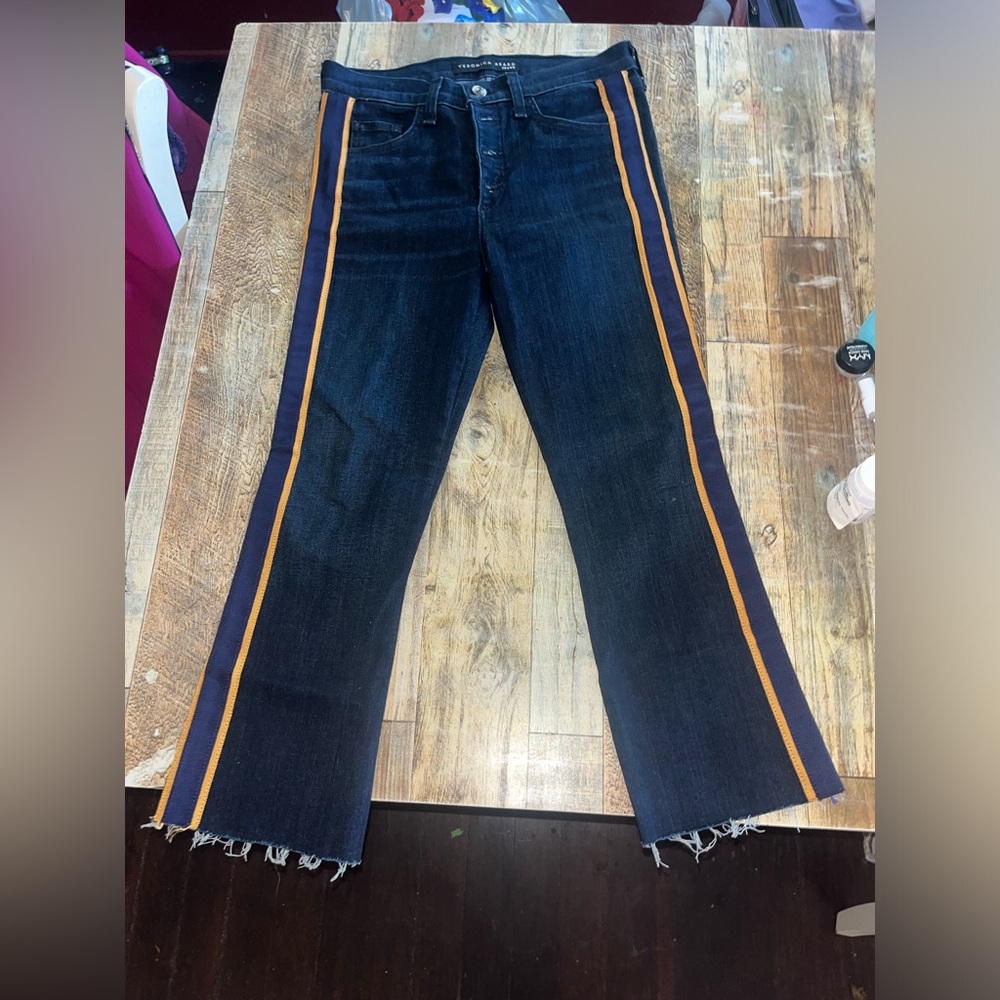 Veronica Beard Carolyn Tuxedo Stripe jeans